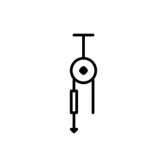 Pulley icon. Physics science symbol