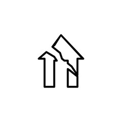 Fototapeta na wymiar Earthquake house icon. Natural disaster symbol