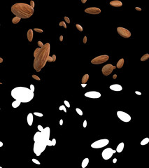Fototapeta na wymiar 3D illustration of a almond flow with alpha layer