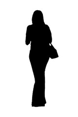 Woman with Purse Graphic Silhouette