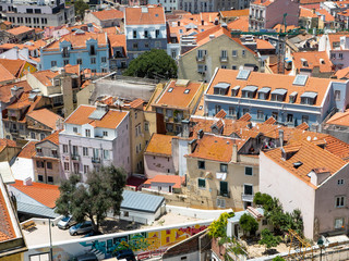 View from Miradouro da Graça to the old town of Lisbon, Lisbon, Portugal