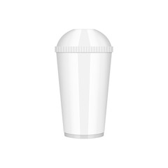 Vector realistic empty plastic glass cup isolated on white