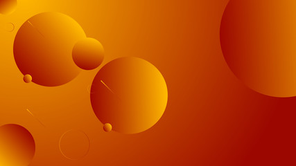 Abstract orange background design. Geometric circles and light effect