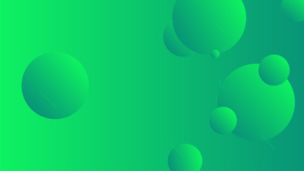 Abstract green background design. Geometric circles and light effect
