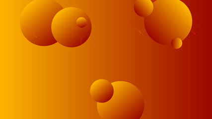 Abstract orange background design. Geometric circles and light effect