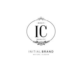I C IC Beauty vector initial logo, handwriting logo of initial signature, wedding, fashion, jewerly, boutique, floral and botanical with creative template for any company or business.