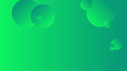 Abstract green background design. Geometric circles and light effect