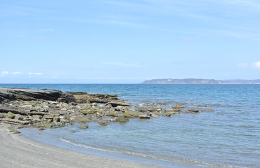 館山の島から見える空と海の風景