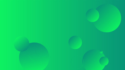 Abstract green background design. Geometric circles and light effect