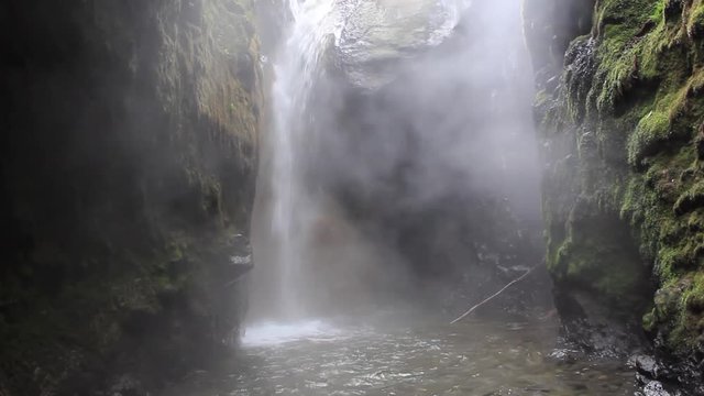  hot spring waterfall in the mountain or paramo