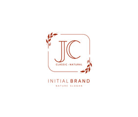 J C JC Beauty vector initial logo, handwriting logo of initial signature, wedding, fashion, jewerly, boutique, floral and botanical with creative template for any company or business.