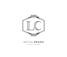 L C LC Beauty vector initial logo, handwriting logo of initial signature, wedding, fashion, jewerly, boutique, floral and botanical with creative template for any company or business.