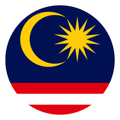 Malaysian flag round icon vector illustration