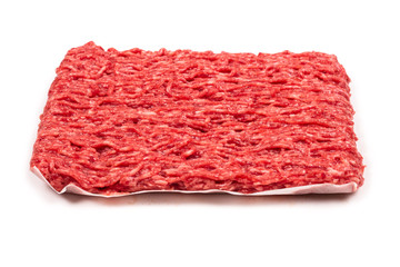 Chopped meat  isolated on white background.