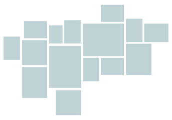 Vector Mood Board & Branding Presentation. Creative Theme Mood Board, Logo Template, Collage Frames with Universal Colour Palette. Picture Display & Montage. - Vector