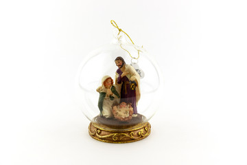 Christmas ornament or figurine on white background with clipping path.