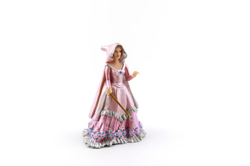 Christmas ornament or figurine on white background with clipping path.