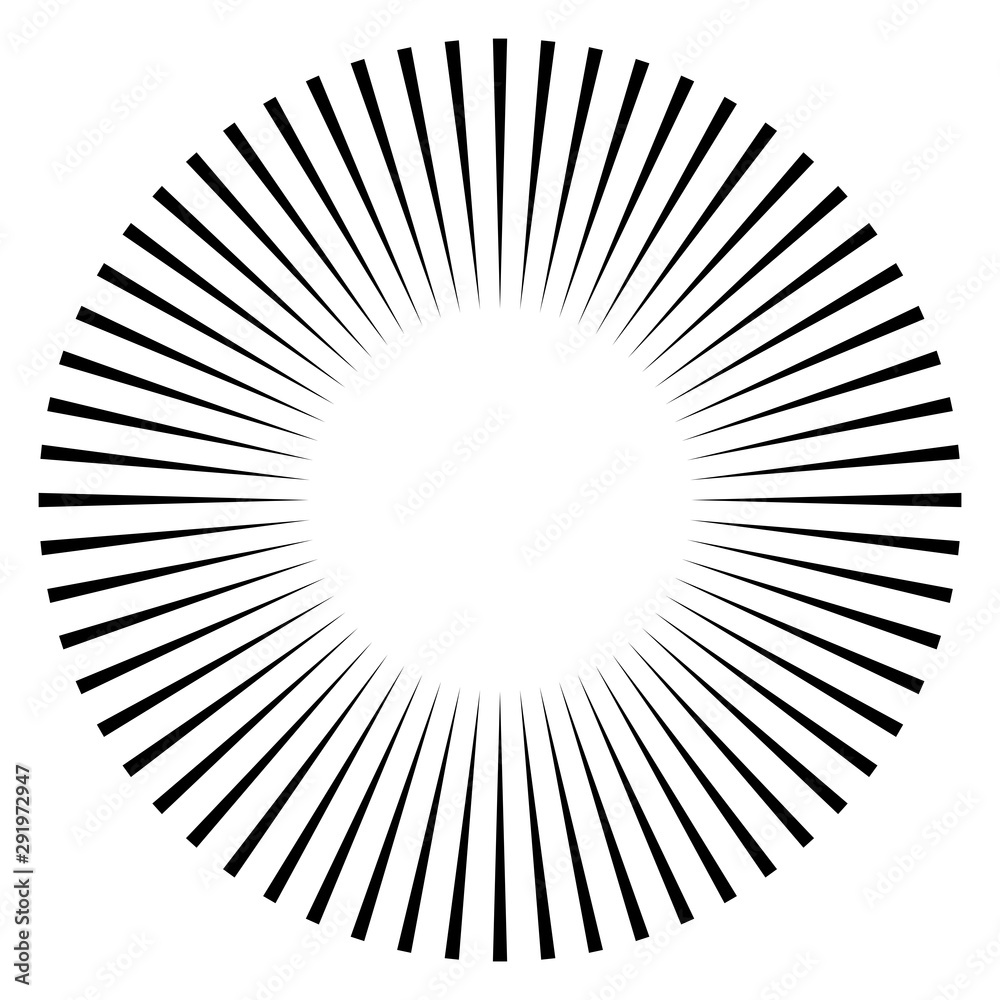 Poster Radial - radiating lines burst element Circular, concentric lines