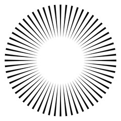 Radial - radiating lines burst element Circular, concentric lines