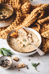 Soupe de Haricots Blanc à la Toscane, Cuisine Italienne.