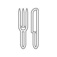 Fork and knife icon. Restaurant symbol