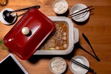 family lunch in pan