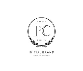 P C PC Beauty vector initial logo, handwriting logo of initial signature, wedding, fashion, jewerly, boutique, floral and botanical with creative template for any company or business.