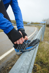 Winter running outdoor concept