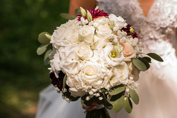 white rose bridal bouquet wedding flowers