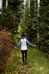 Walking on Trail during Fall