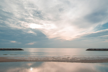 Beautiful natural beach scenery during morning time