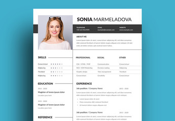 Resume Layout with Dark Accents