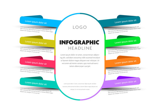 Info Chart Layout with 8 Colorful Options