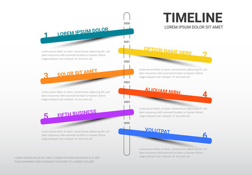 Info Chart Timeline Layout with Colorful Bars