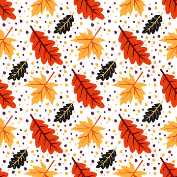 texture sheet sets the seasons, colorful leaves, time of the year, nature times, flat design, vector image