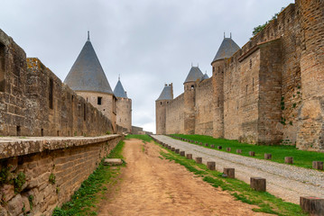 Fototapeta na wymiar Medieval Castle Carcassonne in the South of France