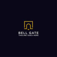 Obraz premium Bell Gate Logo Design Template. Gold, Luxury and Modern - Vector