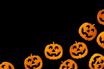 Halloween pumpkin. Autumn spooky orange decoration isolated on b