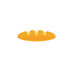Vector bread sliced loaf with three cuts and sesame seeds. Delicious healthy food illustration.