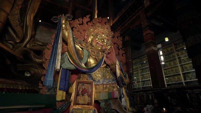 Low angle view statue at Gandantegchinlen Monastery - Ulaanbaatar, Mongolia