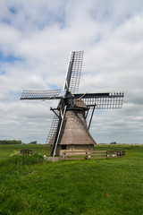 Fototapeta na wymiar Windmill De Snip (The Snipe) to pump water out of the polder behind