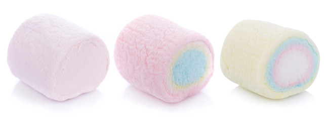 marshmallows on white background