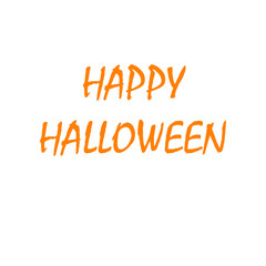 Happy Halloween text in orange isolated on a white background. Calligraphy vector illustration