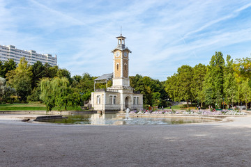 George Brassens Public Park located in the 15th arrondissement on a sunny day