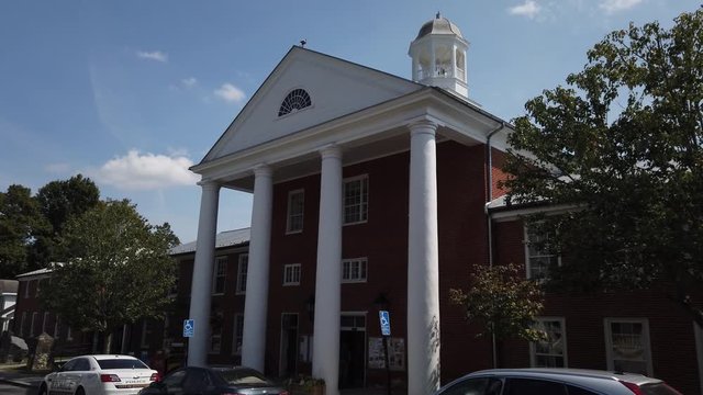 Camera Looking Up At The Greenbrier County Courthouse In Lewisburg, WV.