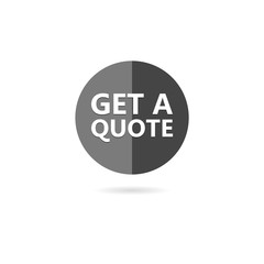 Get quote button simple illustration on white background