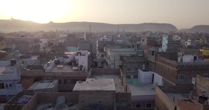 Aerial City Drone Tour of Jaipur in Rajasthan in India