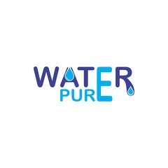 PURE water logo design vector