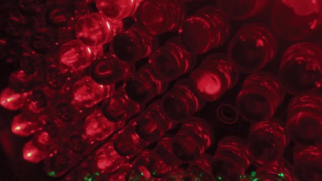 Flashing multi-colored light-emitting diodes. Close-up.