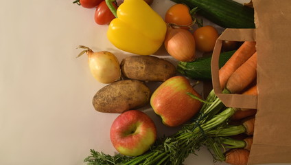 colourful mix of fresh vegetables and fruits